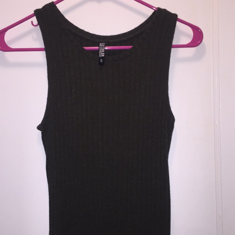 Long green cotton dress